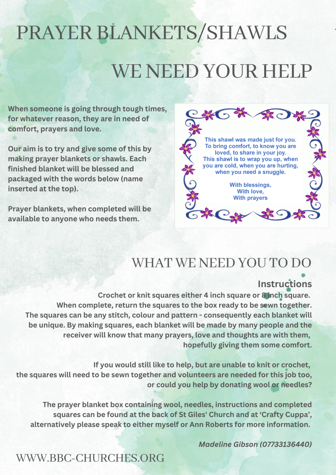 Prayer Shawls/Blankets B.B.C. Churches